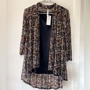 NY Collection Black and Brown Cardigan